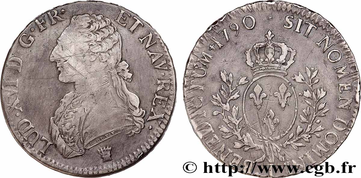 LOUIS XVI Écu aux branches d&nbsp;olivier 1790 Limoges TB+