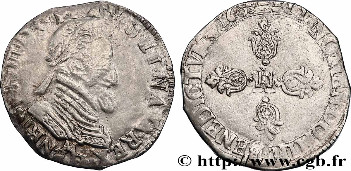 HENRY IV Demi-franc, type de Toulouse 1605 Toulouse q.BB