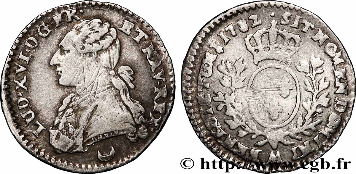 LOUIS XVI Dixième d&nbsp;écu aux branches d&nbsp;olivier 1782 Metz VF