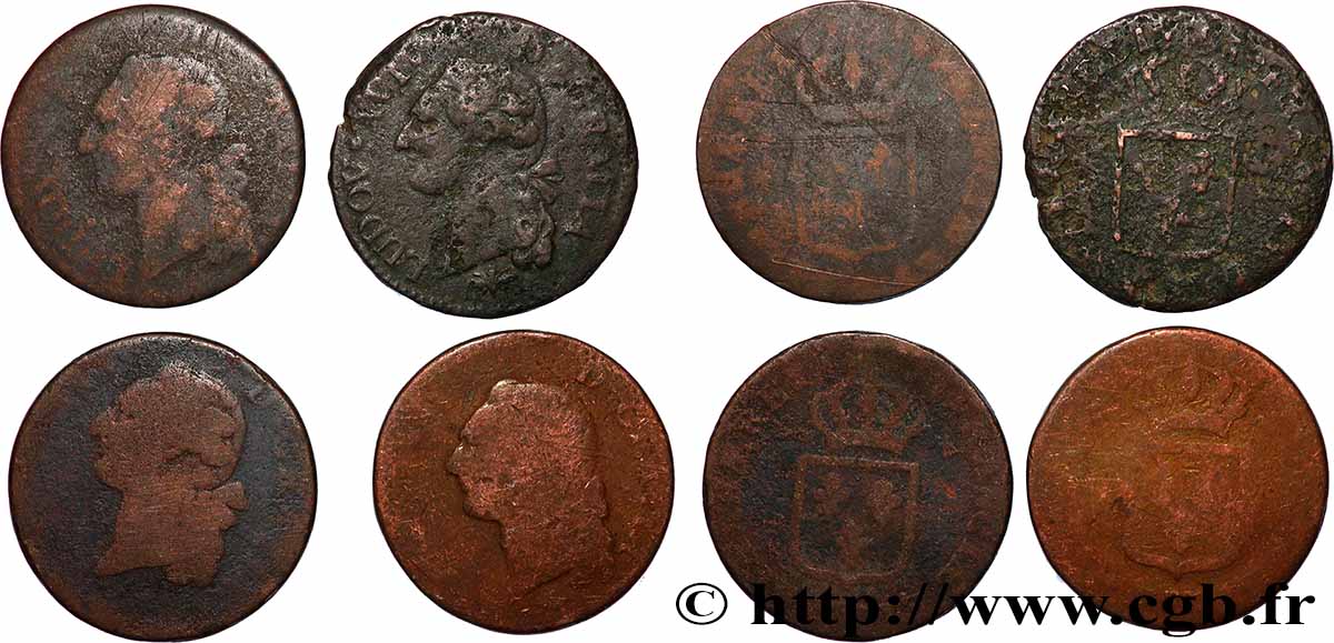LOUIS XVI Sol dit &nbsp;à l&nbsp;écu&nbsp;, lot de 4 ex. n.d. Ateliers divers lot