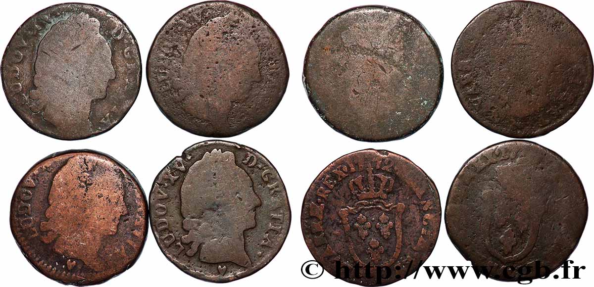 LOUIS XV &nbsp;THE WELL-BELOVED&nbsp; Sol d&nbsp;Aix, lot de 4 ex. n.d. Aix-en-Provence lotto