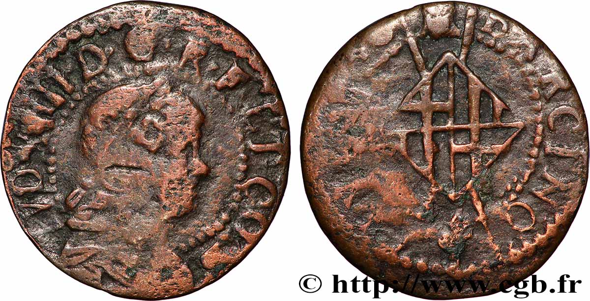 SPANIA - BARCELONA - LOUIS XIV &nbsp;THE SUN KING&nbsp; Sizain s.m. Barcelone MB