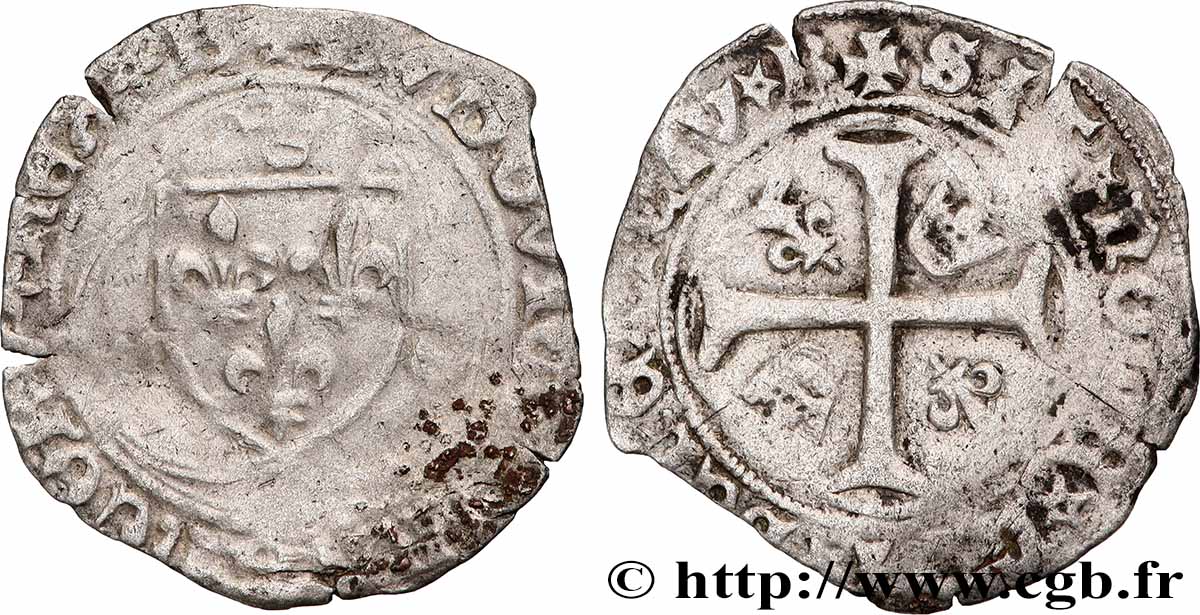 LOUIS XI THE &nbsp;PRUDENT&nbsp; Blanc à la couronne s.m. Bourges q.BB