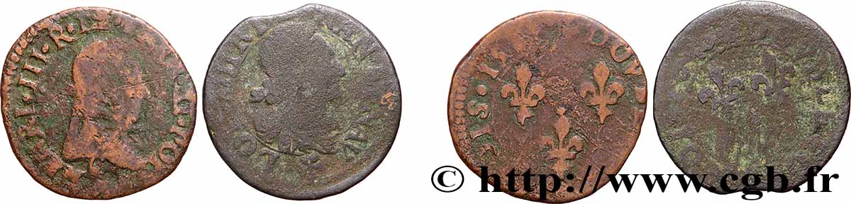 HENRY III Double tournois, lot de 2 ex. n.d. Ateliers divers lot