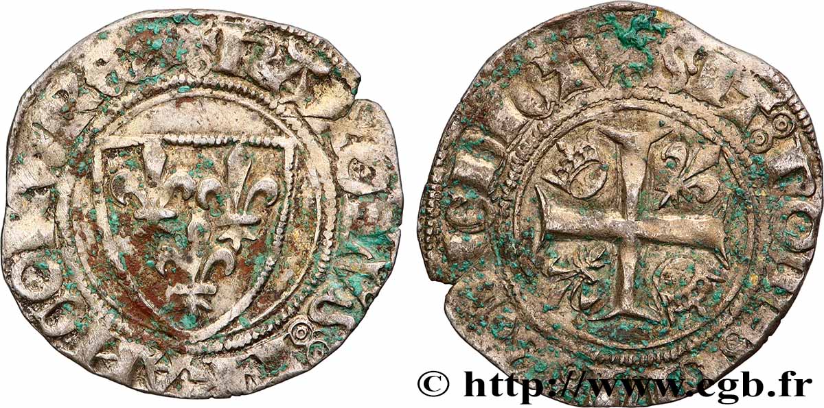 CHARLES VI &nbsp;THE MAD&nbsp; OR &nbsp;THE WELL-BELOVED&nbsp; Blanc dit &nbsp;guénar&nbsp; n.d. Paris BB