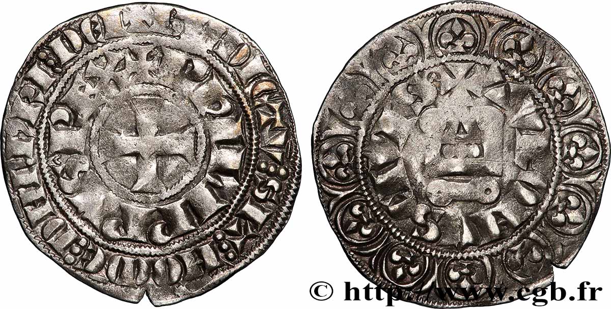 PHILIP IV &nbsp;THE FAIR&nbsp; Maille demie ou maille blanche tournois à l&nbsp;0 long s.m. s.l. VF