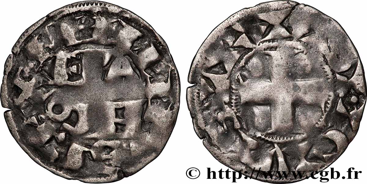 PHILIP II &nbsp;AUGUSTUS&nbsp; Denier parisis s.m. Paris VF/VF