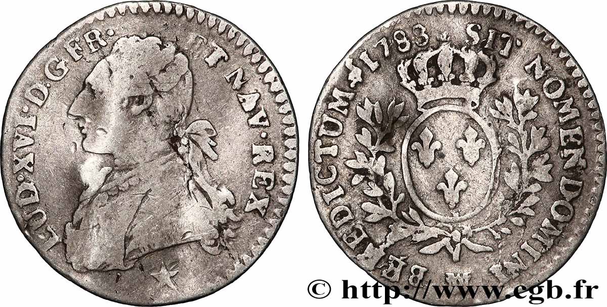LOUIS XVI Dixième d&nbsp;écu aux branches d&nbsp;olivier 1788 Marseille VF