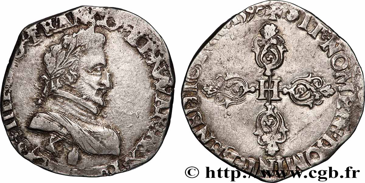 HENRY IV Demi-franc, 1er type de Bordeaux 1590 Bordeaux VF