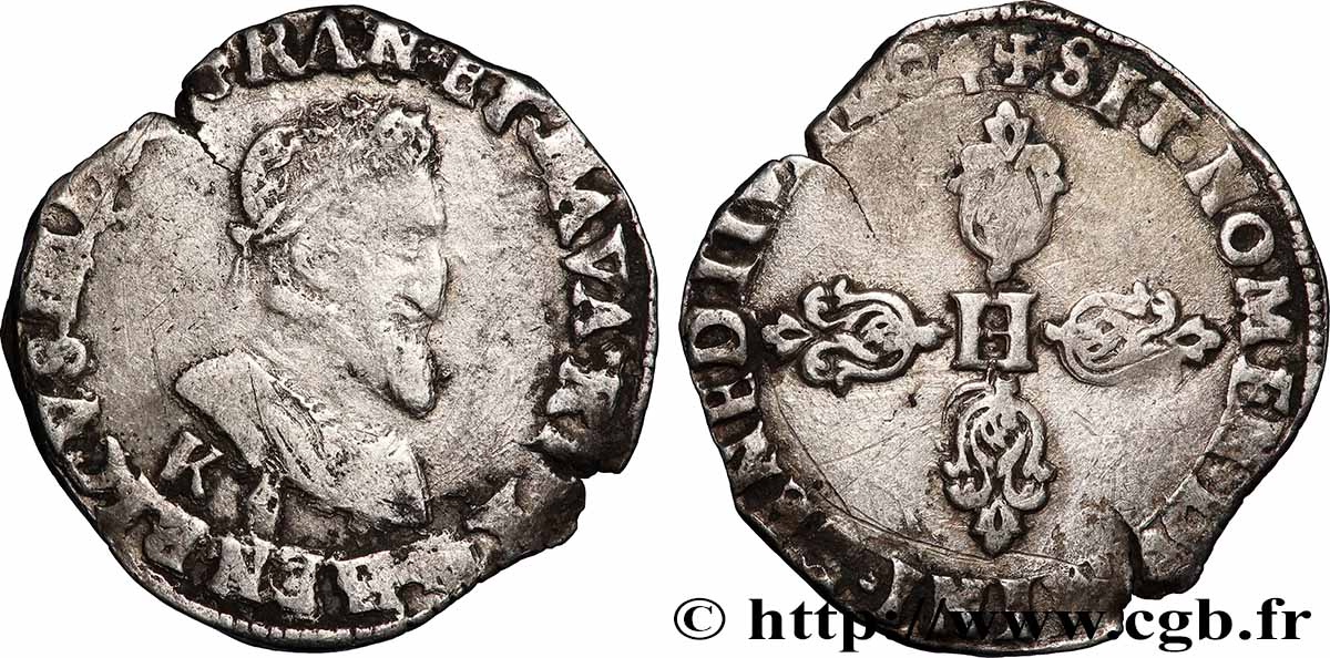 HENRY IV Demi-franc, 2e type de Bordeaux 1604 Bordeaux VF/XF