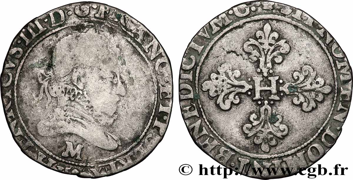 HENRY III Franc au col fraisé 158[?] Toulouse VF/VF