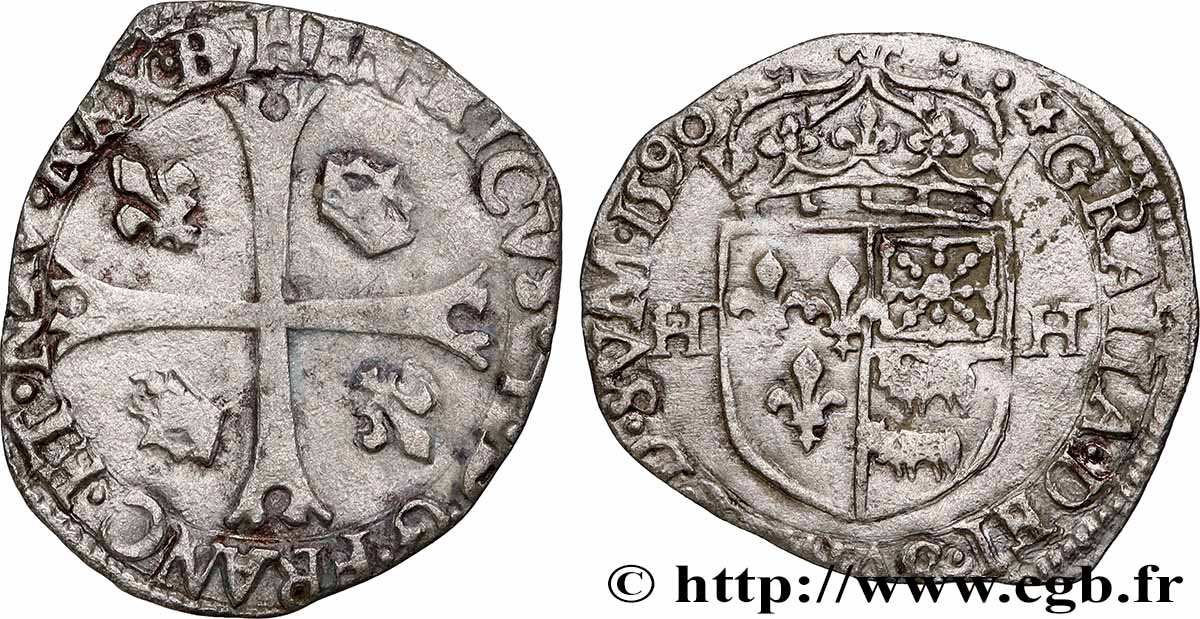 HENRY IV Douzain de Béarn, 1er type 1590 Morlaàs AU/XF