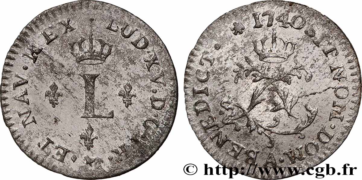 LOUIS XV THE BELOVED Sol de billon 1740 Paris AU