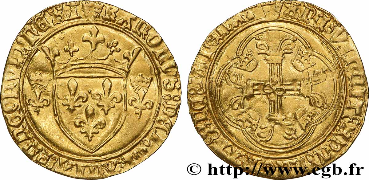 CHARLES VII LE BIEN SERVI / THE WELL-SERVED Écu d&nbsp;or à la couronne ou écu neuf n.d. Tours XF