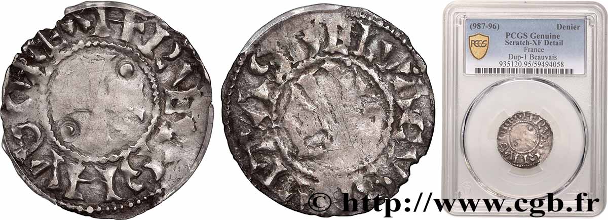 HUGH CAPET Denier s.m. Beauvais XF