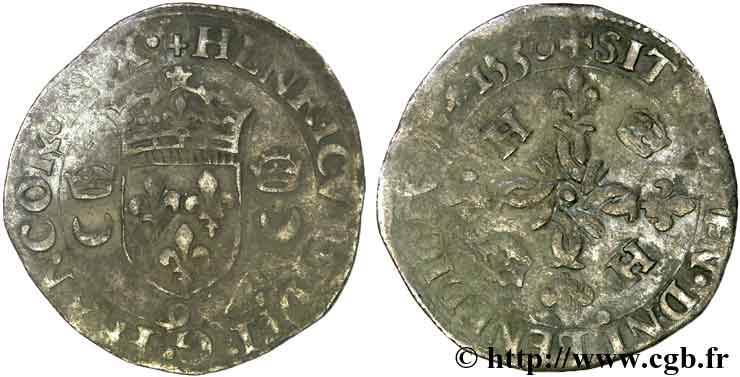 HENRI II Douzain aux croissants 1550 Rennes TB+
