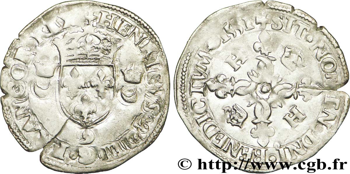 HENRI II Douzain aux croissants 1551 Rennes TTB