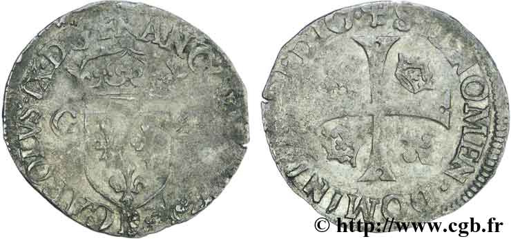 CHARLES IX Douzain aux deux C, 1er type 1573 Saint-André de Villeneuve-lès-Avignon TB+/TTB