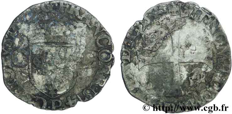 CHARLES IX Douzain aux deux C, 1er type 1574 Dijon BC