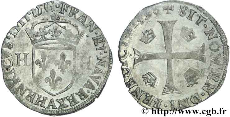 HENRI IV LE GRAND Douzain aux deux H, 1er type 1596 Paris SUP