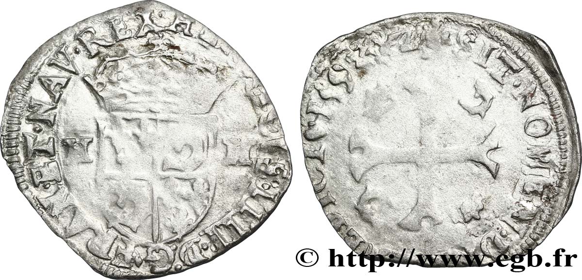 HENRI IV LE GRAND Douzain du Dauphiné aux deux H, 2e type 1593 Grenoble TB+/TB