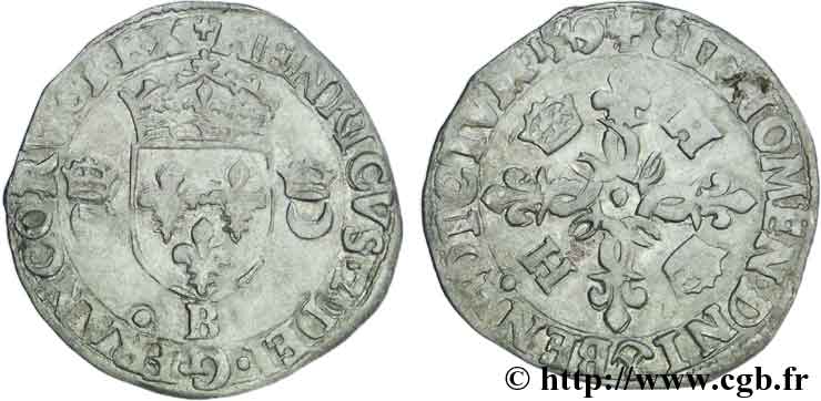 HENRI II Douzain aux croissants 1549 Rouen TTB