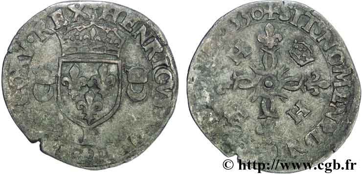 HENRI II Douzain aux croissants 1550 Rouen TB