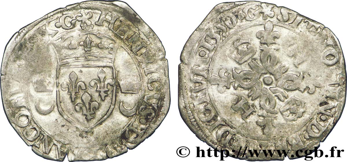 HENRY II Douzain aux croissants 1550 Grenoble fSS