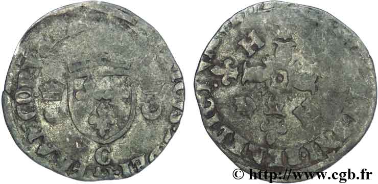 HENRI II Douzain aux croissants 1551 Saint-Lô  B+