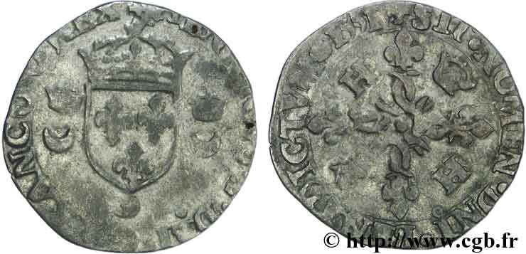 HENRI II Douzain aux croissants 1551 Rennes TB/TB+