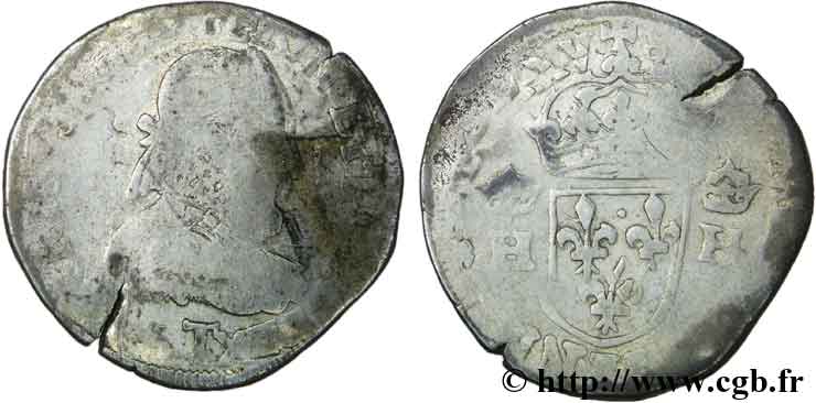 HENRI III Teston, 3e type 1575 Nantes B