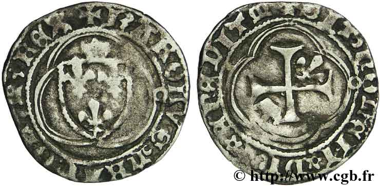 CHARLES VII LE VICTORIEUX Petit blanc à la couronne n.d. Toulouse TB+