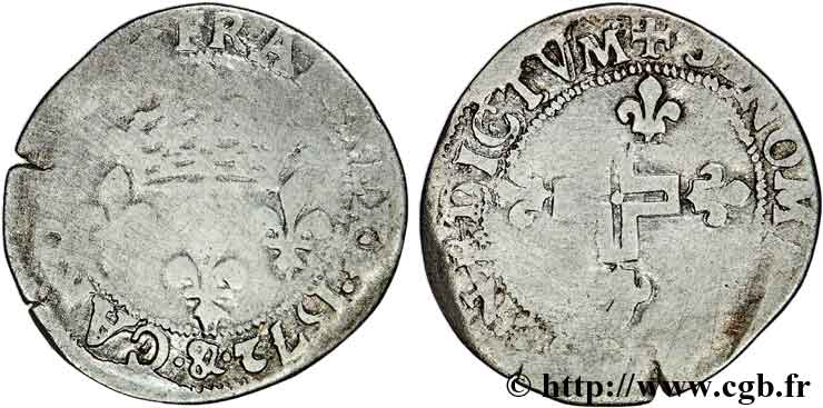 CHARLES IX Double sol parisis, 1er type 1572 Aix-en-Provence TB