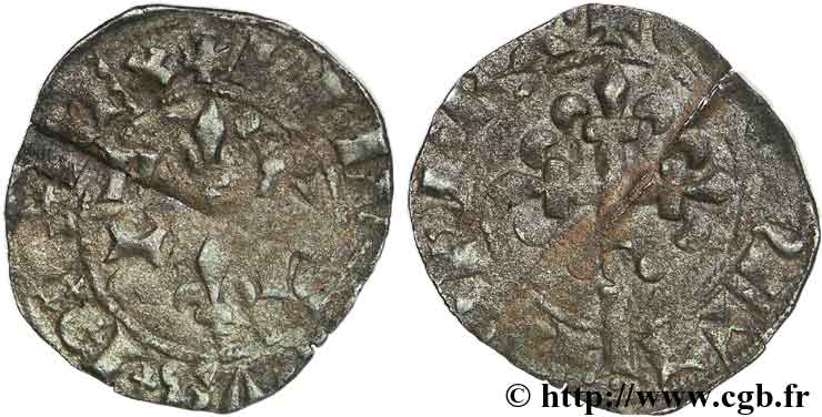 PHILIPPE VI DE VALOIS Double tournois, 1er type n.d.  TB
