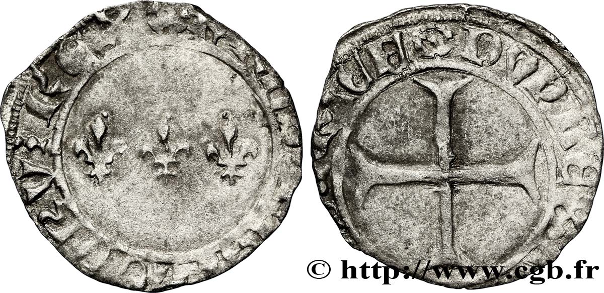 CHARLES VII  THE WELL SERVED  Double tournois n.d. Troyes BC
