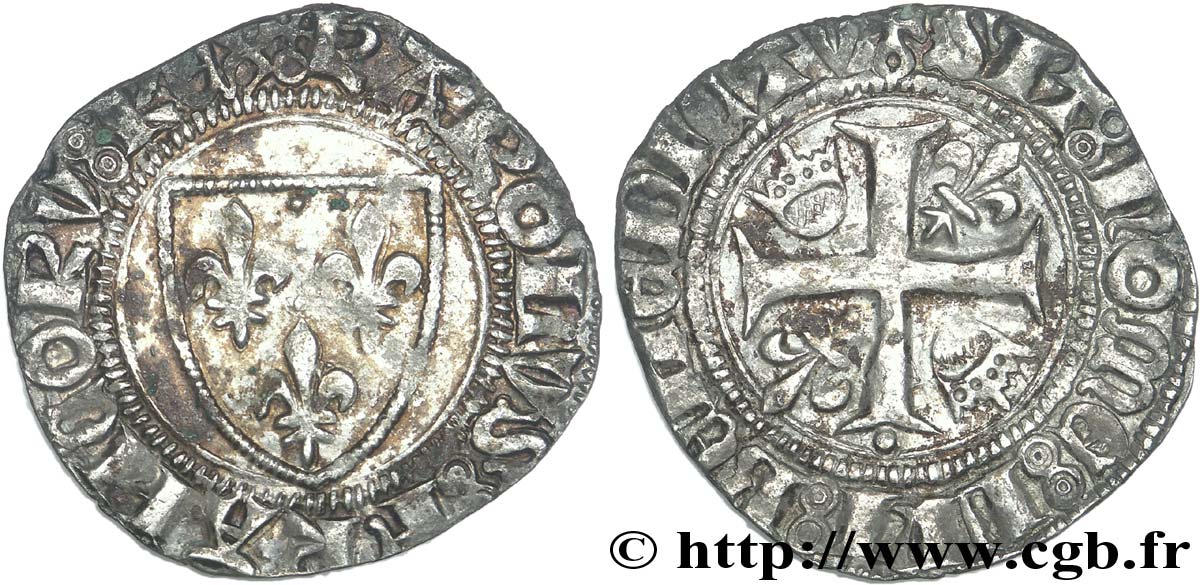 CHARLES VI LE FOU OU LE BIEN AIMÉ Blanc dit &nbsp;guénar&nbsp; n.d. Paris TTB