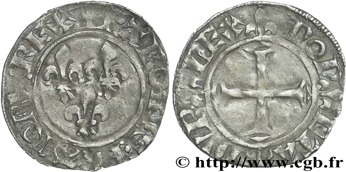 CHARLES VI LE FOU OU LE BIEN AIMÉ Double tournois n.d. Paris TTB