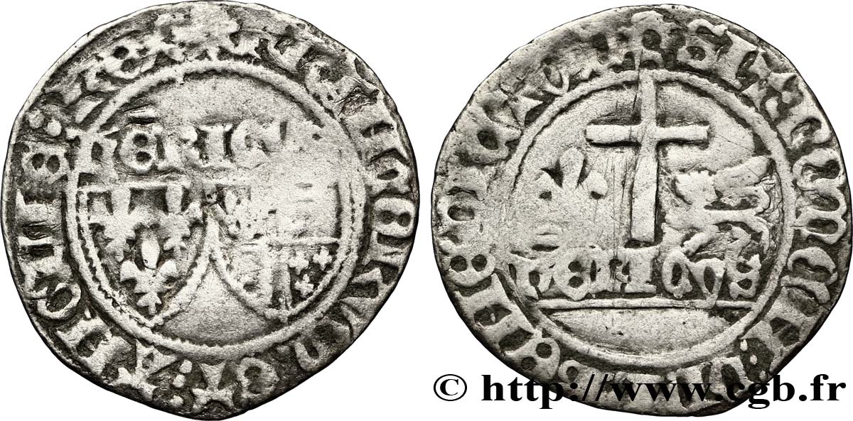 HENRY VI OF LANCASTER Blanc aux écus n.d. Le Mans VF