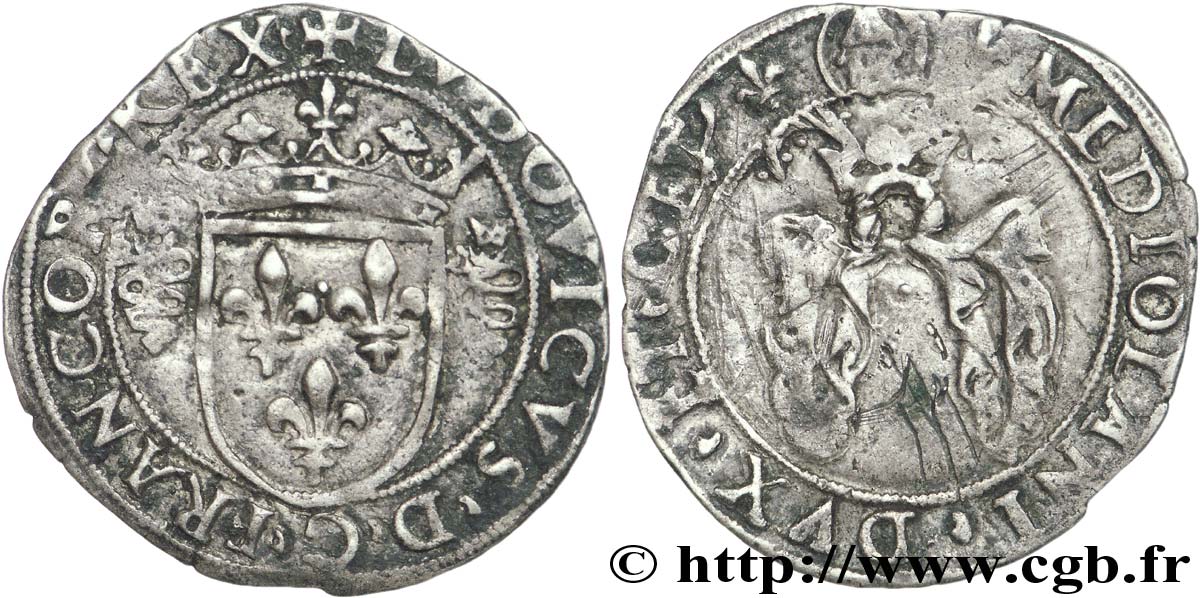 ITALY - DUCHY OF MILAN - LOUIS XII Bissone ou gros royal de 3 sous n.d. Milan XF