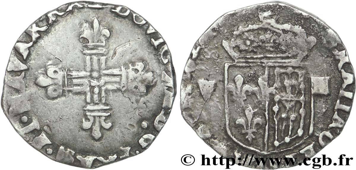 LOUIS XIII Huitième d écu de Navarre n.d. Saint-Palais VF