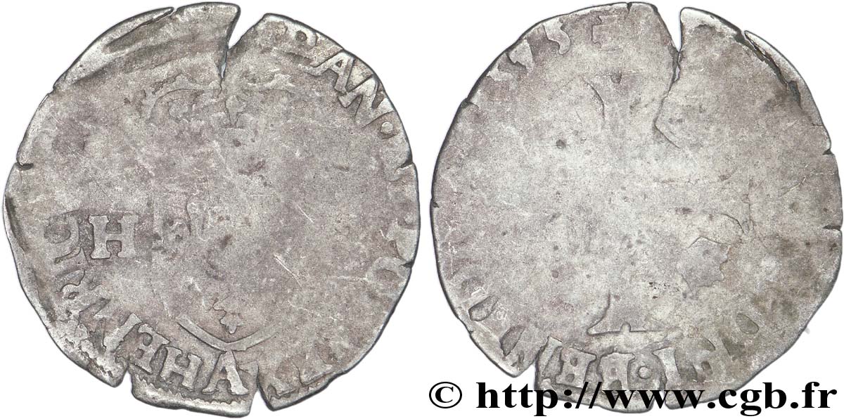 HENRI III Douzain aux deux H, 1er type 1575 Paris B
