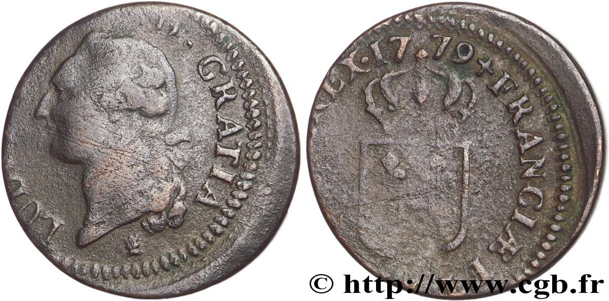 LOUIS XVI Sol dit “à l écu” 1779 Limoges B+