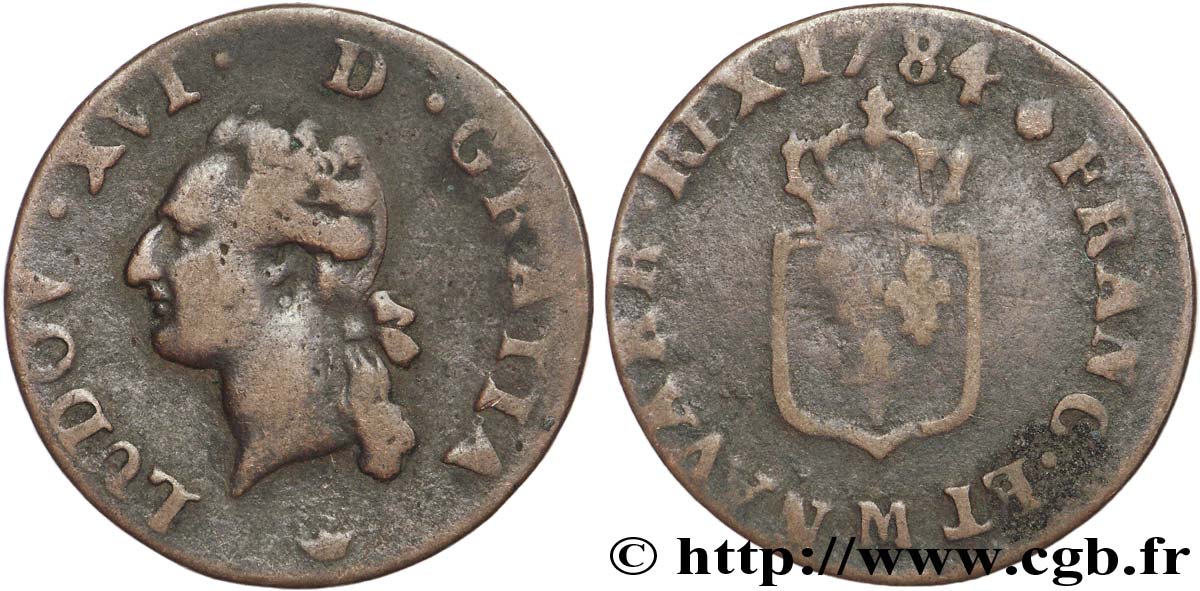 LOUIS XVI Liard dit  à l écu  1784 Toulouse TB