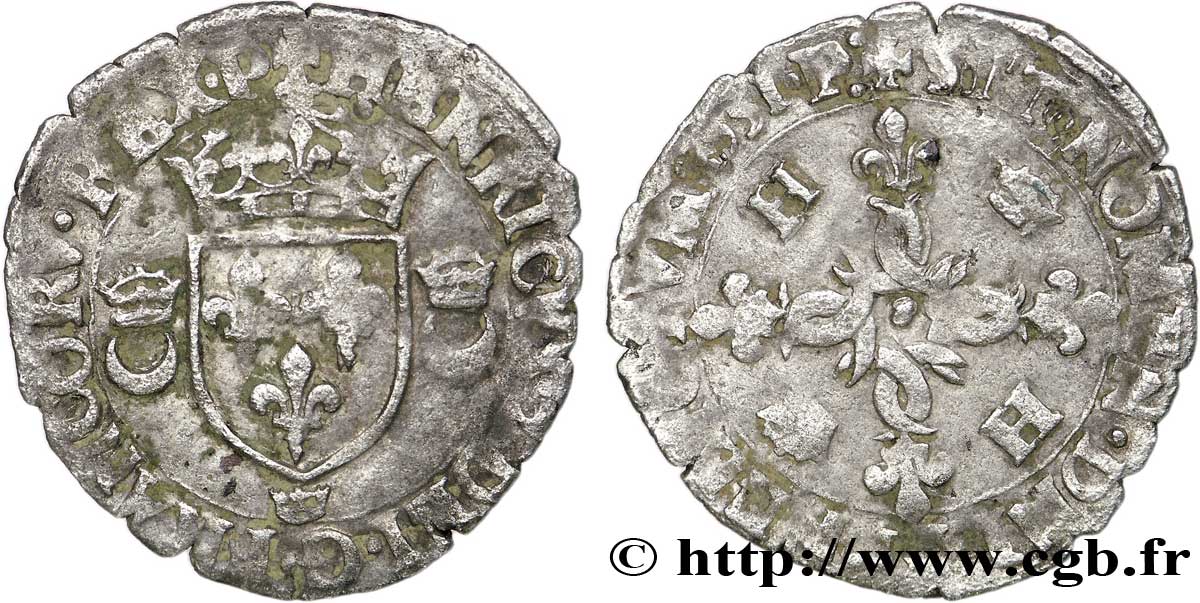 HENRI II Douzain aux croissants 1551 Crémieu TB+
