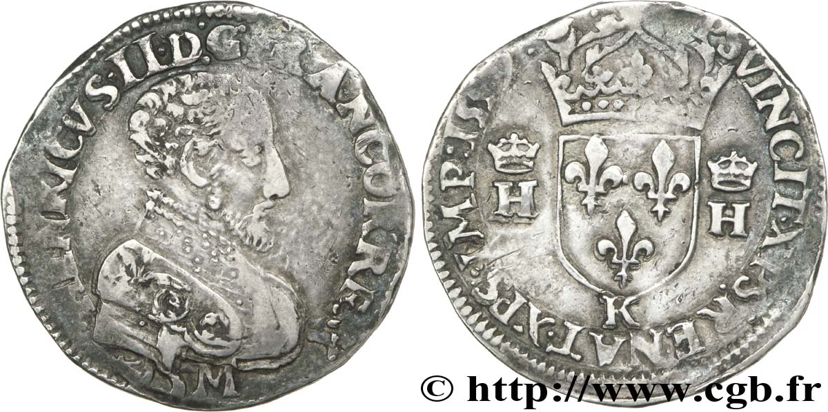 FRANÇOIS II. MONNAYAGE AU NOM D HENRI II Teston à la tête nue, 3e type 1559 Bordeaux TTB