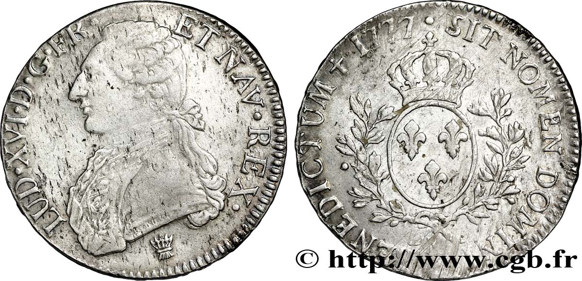 LOUIS XVI Écu aux branches d&nbsp;olivier 1777 Limoges TTB