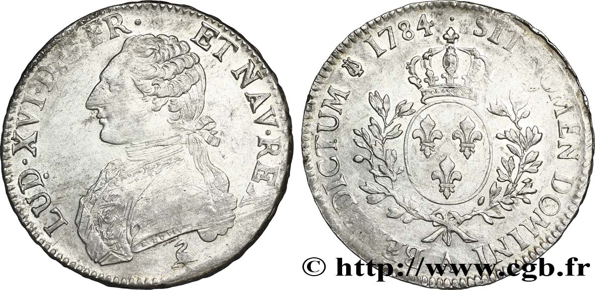 LOUIS XVI Écu aux branches d&nbsp;olivier 1784 Paris SUP