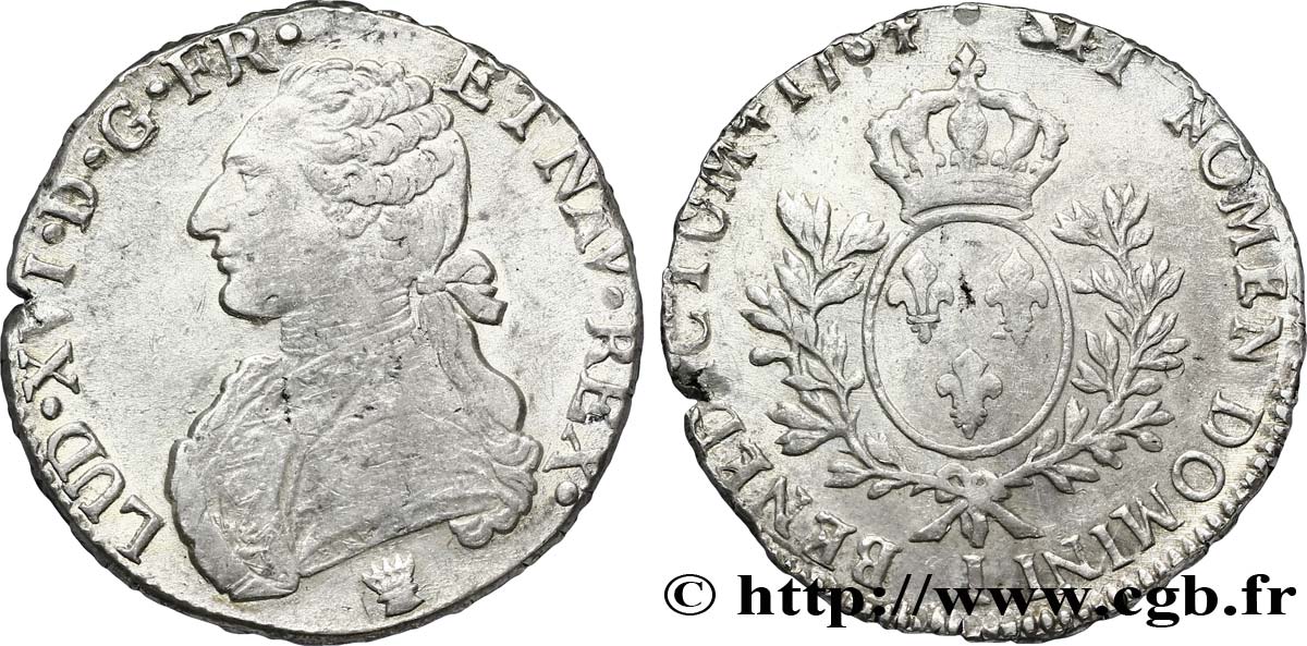 LOUIS XVI Écu aux branches d&nbsp;olivier 1784 Limoges TTB