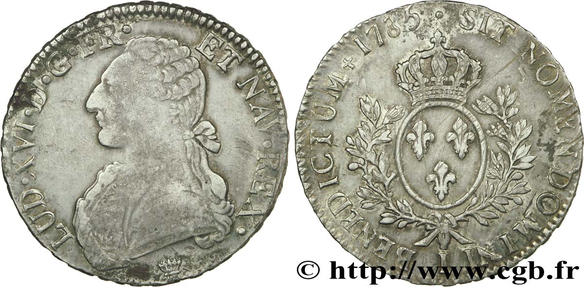 LOUIS XVI Écu aux branches d&nbsp;olivier 1785 Limoges BB