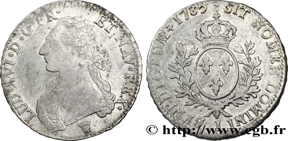 LOUIS XVI Écu aux branches d olivier 1785 Limoges TTB